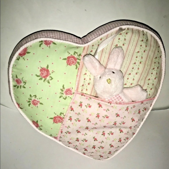 Baby Essentials Other - New Heart Pillow w/Bunny Rattle Attached